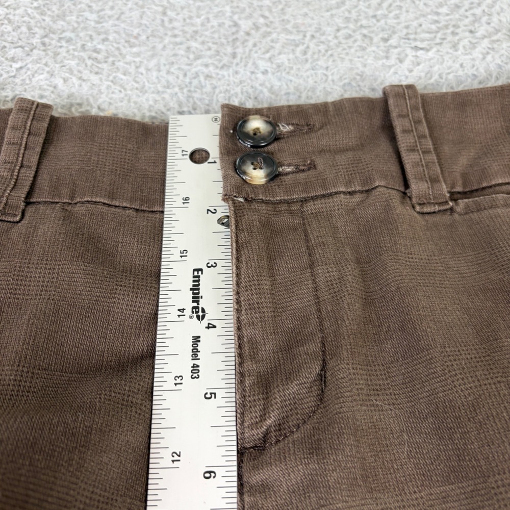 Eddie Bauer Blakely Brown Wide Leg Trousers Pants Womens 4 Micro Plaid Stretch - Picture 5 of 9